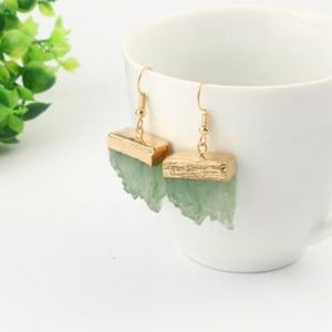 Gorgeous Green Resin Drop Style Earrings